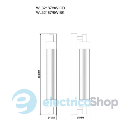 Настенный светильник Zuma Line KALIA WL32187/8W/BK