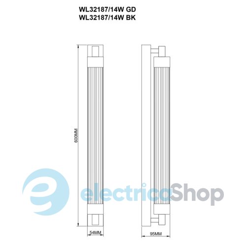 Настенный светильник Zuma Line KALIA WL32187/14W/BK