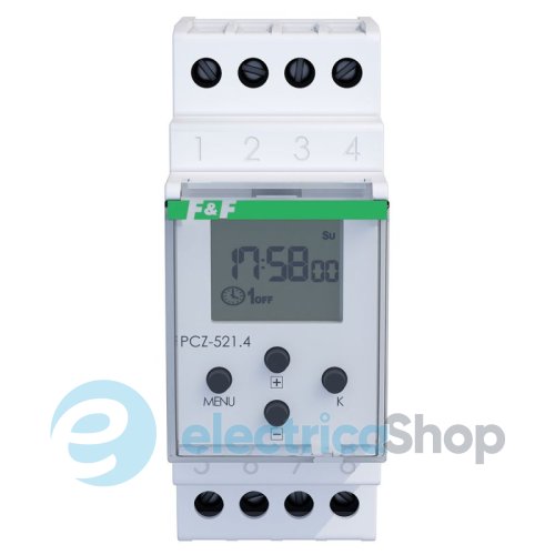 Таймер програмований 24÷264V AC/DC 1ПК 16A NFC, тижневий F&F PCZ-521.4
