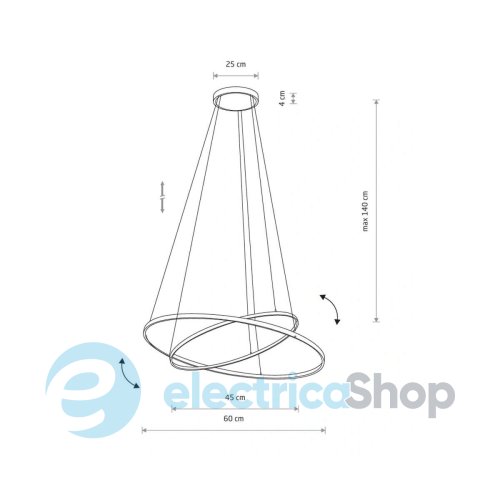 Люстра Nowodvorski Circolo Power LED 2x67W 3000K 3100Lm 11647