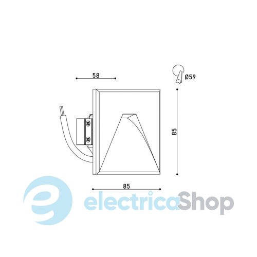 Светильник лестничный KLOODI KDSL-RIKI SQ85X85 3W 3K 38D DG LED 210Lm IP44