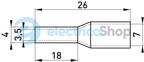 Изолированный втулочный наконечник e.Next 6,0 кв.мм, красный, (100шт)