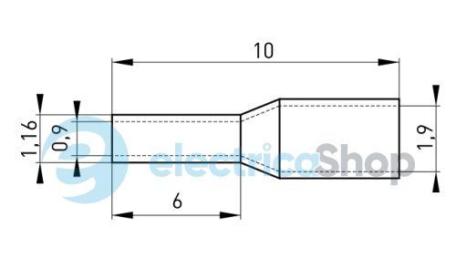 Изолированный втулочный наконечник e.Next 0.25 кв.мм, красный, 100шт