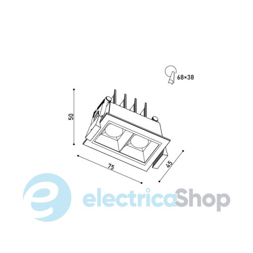 Точечный cветильник KLOODI KD-POINT 2X2 4W 3K BK LED 360Lm IP20