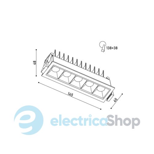 Точковий cвітильник KLOODI KD-POINT 5X2 10W 3K BK LED 900Lm IP20