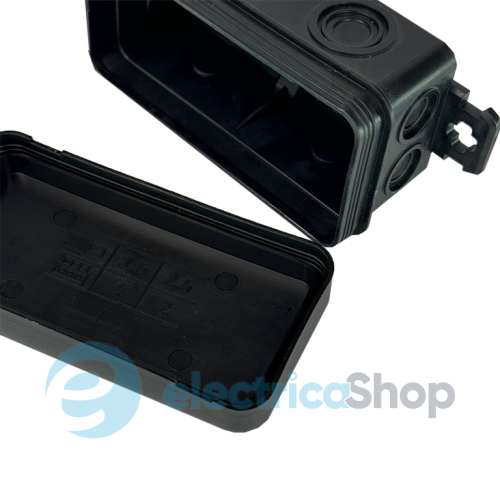 Коробка монтажна накладна 78х36х34 мм (зовн. 85х43х38 мм) IP54 чорна UEC JB-078-036-034-IP54-BL