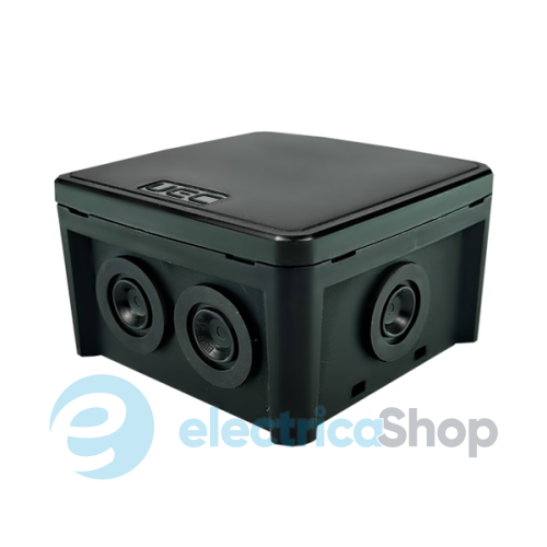 Коробка монтажна накладна 75х75х48 мм (зовн. 90х90х51 мм) IP54 чорна UEC JB-075-075-048-G-IP54-BL