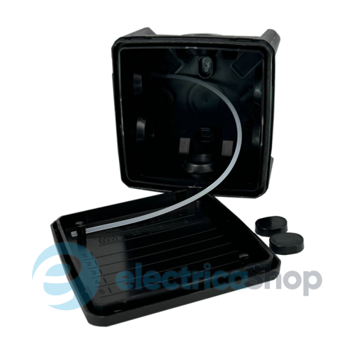 Коробка монтажна накладна 100х100х50 мм (зовн. 115х115х54 мм) IP65 чорна UEC JB-100-100-050-G-IP65-BL