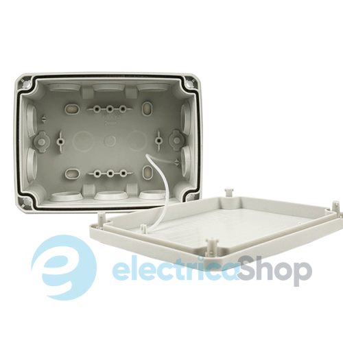 Коробка монтажна накладна 146х105х65 мм (зовн.162х122х68 мм) IP66 із скобами сіра UEC JB-146-105-065-GF-IP66-GR