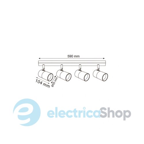 Світильник-спот Zuma Line FORI OB-2204BD-4-BK