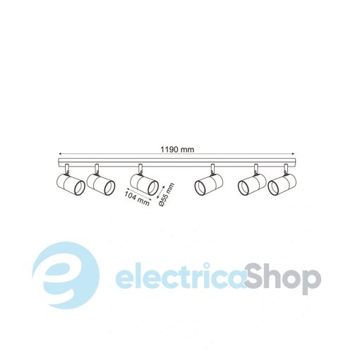 Світильник-спот Zuma Line FORI OB-2204BD-6-BK