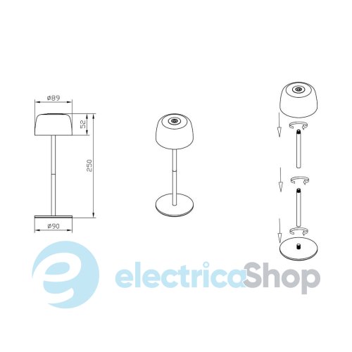Настольная лампа Zuma Line POCO ETLED-658-BK LED 2W 3000K