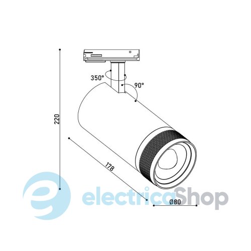 Трековый светильник KLOODI KD-FOCUS 30W 4K BK LED 2400Lm