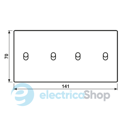 Накладка 2-п. для выключателя с 4-ма тумблерами «цилиндр», горизонт. JUNG LC12-250R0245 blanc ivoire (4320B)