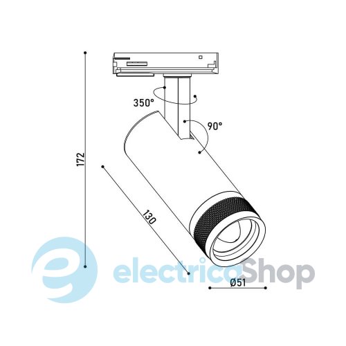 Трековый светильник KLOODI KD-FOCUS 10W 3K WH LED 800Lm