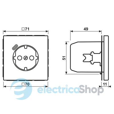 Розетка с з/к и USB тип C JUNG LC1520-18C245 blanc ivoire (4320B)