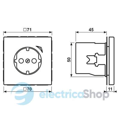 Умная розетка с з/к 250V/16А JUNG HOME BTLC1521S257, gris clair 59 (4320O)