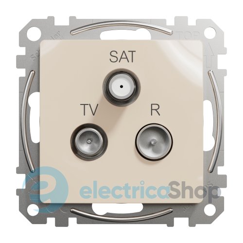 Розетка R/TV/SAT концевая 4дБ, Sedna Design SDD112481 бежевый