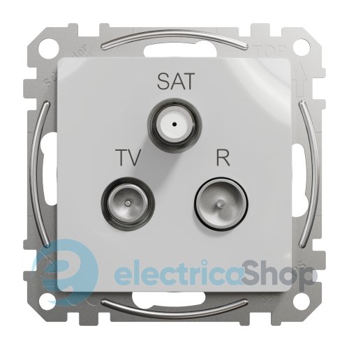 Розетка R/TV/SAT концевая 4дБ, Sedna Design SDD113481 алюминий