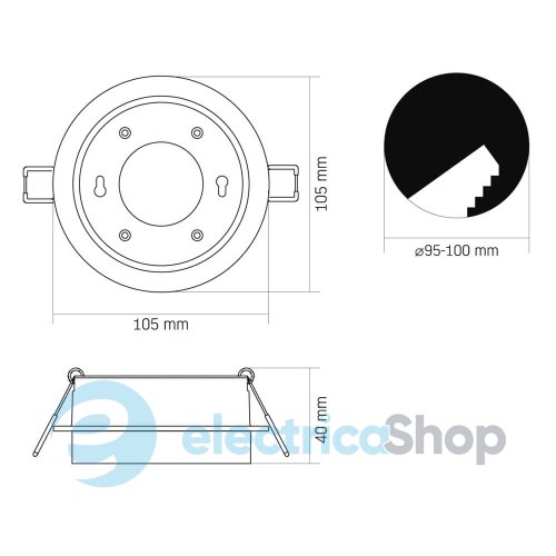 Светильник встроенный VIDEX LED VL-SPF33R-W 30W (28824)