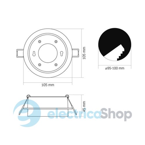 Светильник встроенный VIDEX LED VL-SPF34R-B (28828)