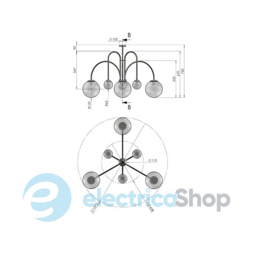 Люстра Celesta Pikart 38399-5