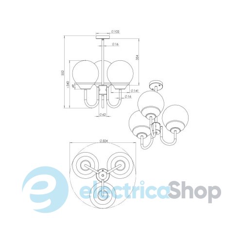 Стельовий світильник PikArt Classic 4 36720-7