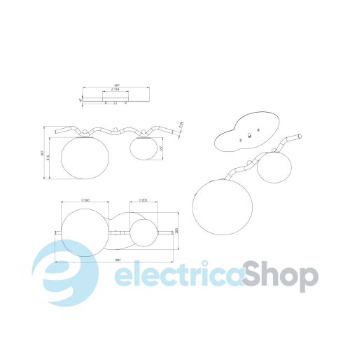 Підвісний світильник PikArt DewLight W 36227-2