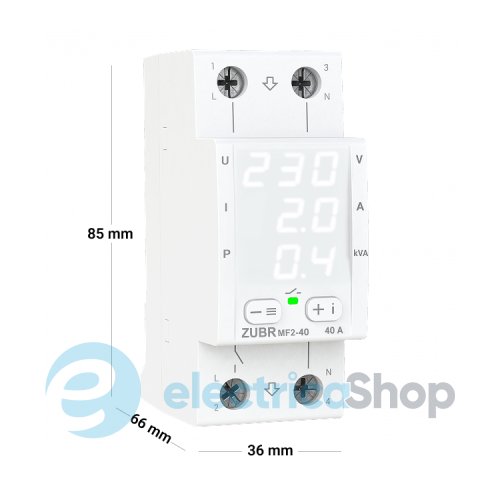 Многофункциональное реле 1-ф, 40А, DIN, ZUBR MF2-40