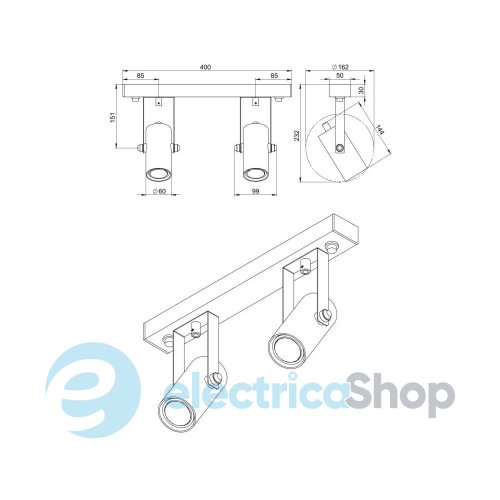 Світильник стельовий PikArt 28135-2 2Spots Simple