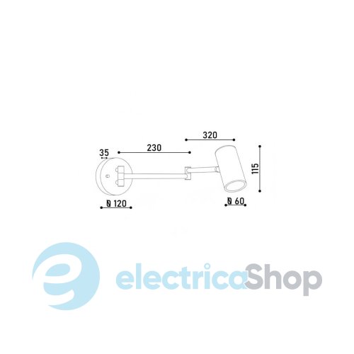 Бра-світильник Kloodi WA-CAPRI D60 3K GD LED 1x5W 130Lm