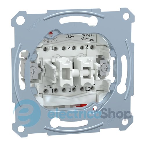 Механізм перемикача 2-кл. 10АX/250V (автомат. клемі) Merten MTN3126-0000