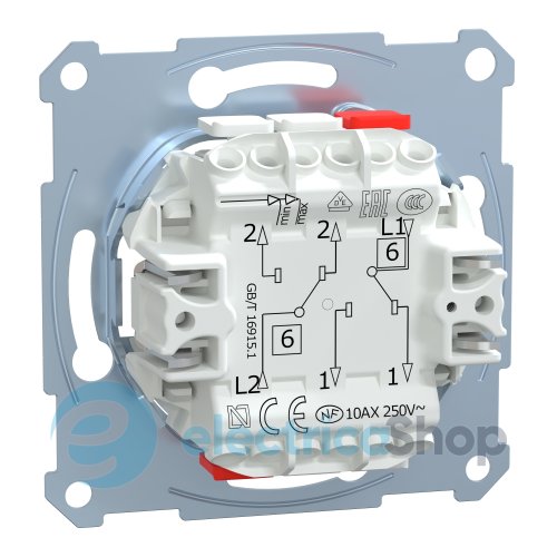 Механізм перемикача 2-кл. 10АX/250V (автомат. клемі) Merten MTN3126-0000