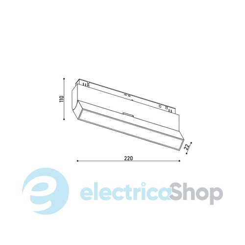 Магнитный трековый светильник Kloodi 12W 120° 3000К 960LM KDMG-BOOK220 PC 12W 3K BK
