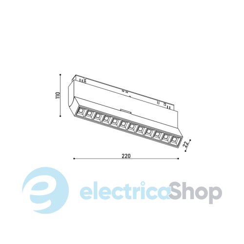 Магнитный трековый светильник Kloodi 12W 120° 3000К 960LM KDMG-BOOK220 DL 12W 3K BK