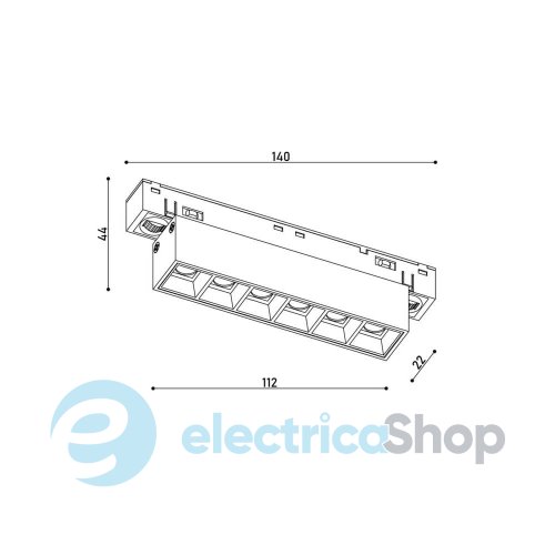 Магнитный трековый светильник Kloodi KDMG-LINE112 DL 6W 3K BK 480LM