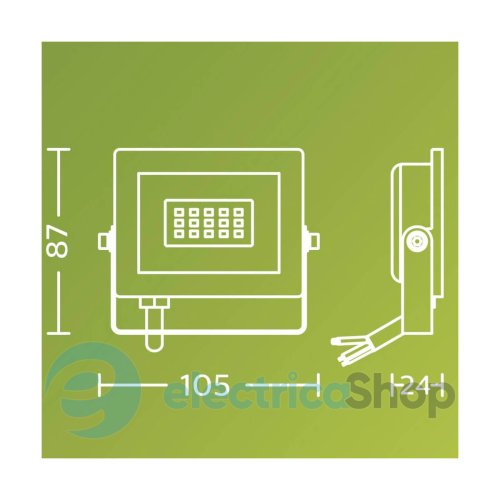 Прожектор Philips LED Lois Flood BL 10W 3000K HV 929004641401