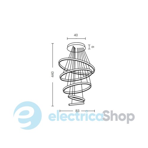Люстра AZzardo AZALEA SPIRAL 3-STEP DIMM BK AZ6774