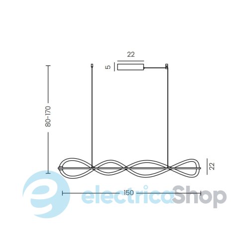 Люстра AZzardo PESCARA PENDANT 150 3-STEP DIMM BK AZ6746