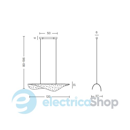 Люстра AZzardo MANTA 120 PENDANT 3000K BK AZ6794