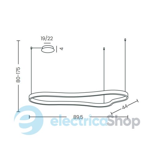 Люстра AZzardo MIRABELLA 90 3000K DIMM BK AZ6744
