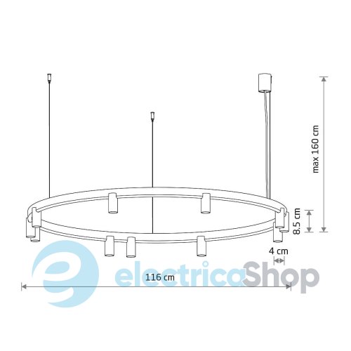 Люстра Nowodvorski Fourty Round XI GU10 R35 LED 11+6x10W+9W Blue 12286