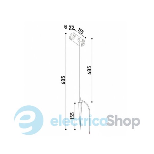 Вкопуваний cвітильник KLOODI KDSL-PA60H 6W 3K 38D LED 500Lm 38° IP65