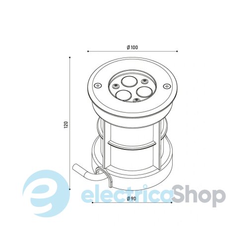 Вуличний вбудований світильник KLOODI KDGL-SC100 3W 3K 30D LED 360Lm IP67
