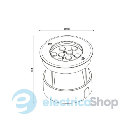 Вуличний вбудований світильник KLOODI KDGL-SC160 9W 3K 30D LED 600Lm IP67