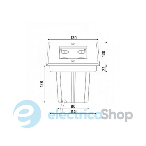 Вуличний вбудований світильник KLOODI KDGL-SC130X130 4W 3K 30D LED 400Lm IP67