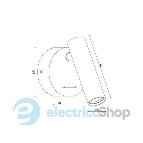 Настенный светильник Kloodi DECO WA-PIANO R110 3K BK LED CREE 3W 3000K 30° 120LM