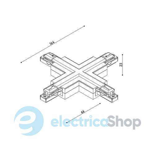 Соединитель X-образный Kloodi KDTR-265 BK 1-фазный