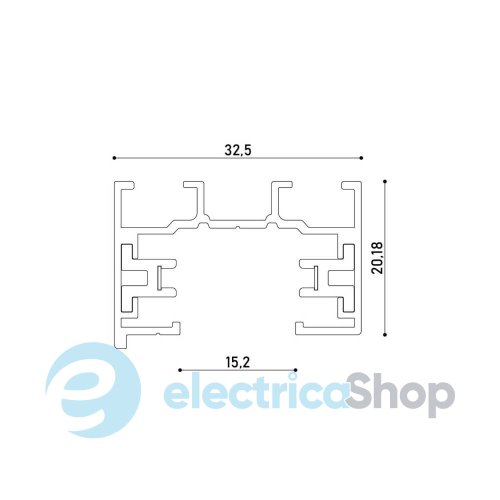Трековый шинопровод Kloodi KDTR-L220_2 BK 2м 1-фазный