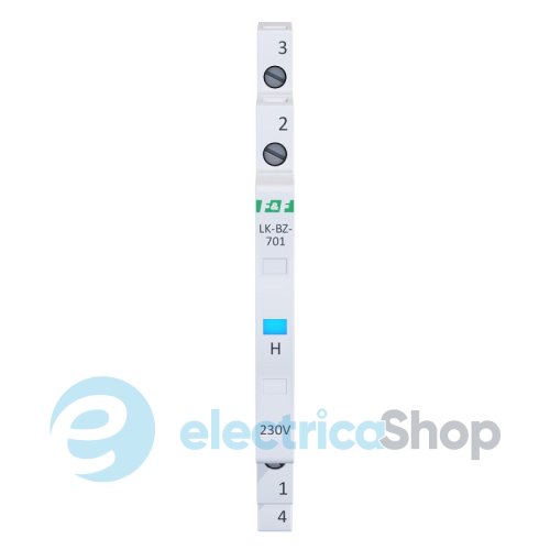 Индикатор напряжения 230V/AC+N, 1хLED, DIN,, встроенный предохранитель, F&F LK-BZ-701B, синий